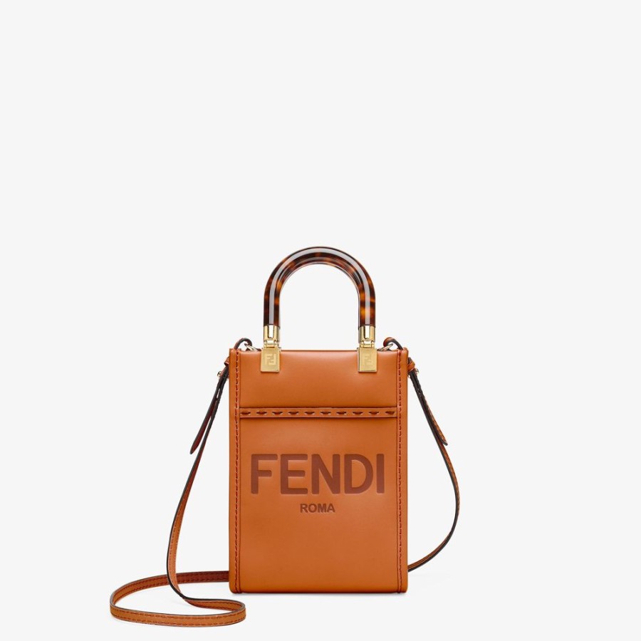 Damen Fendi Mini-Taschen | Mini-Tasche Aus Braunem Leder