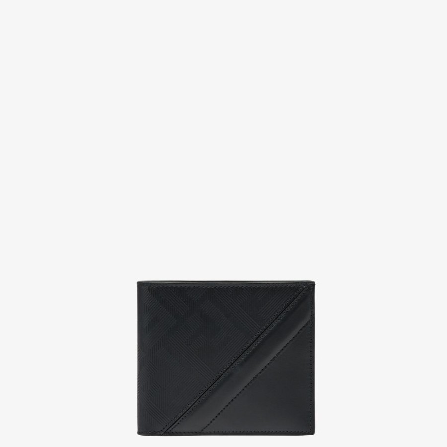 Herren Fendi Portemonnaies | Bifold-Portemonnaie Aus Leder In Schwarz