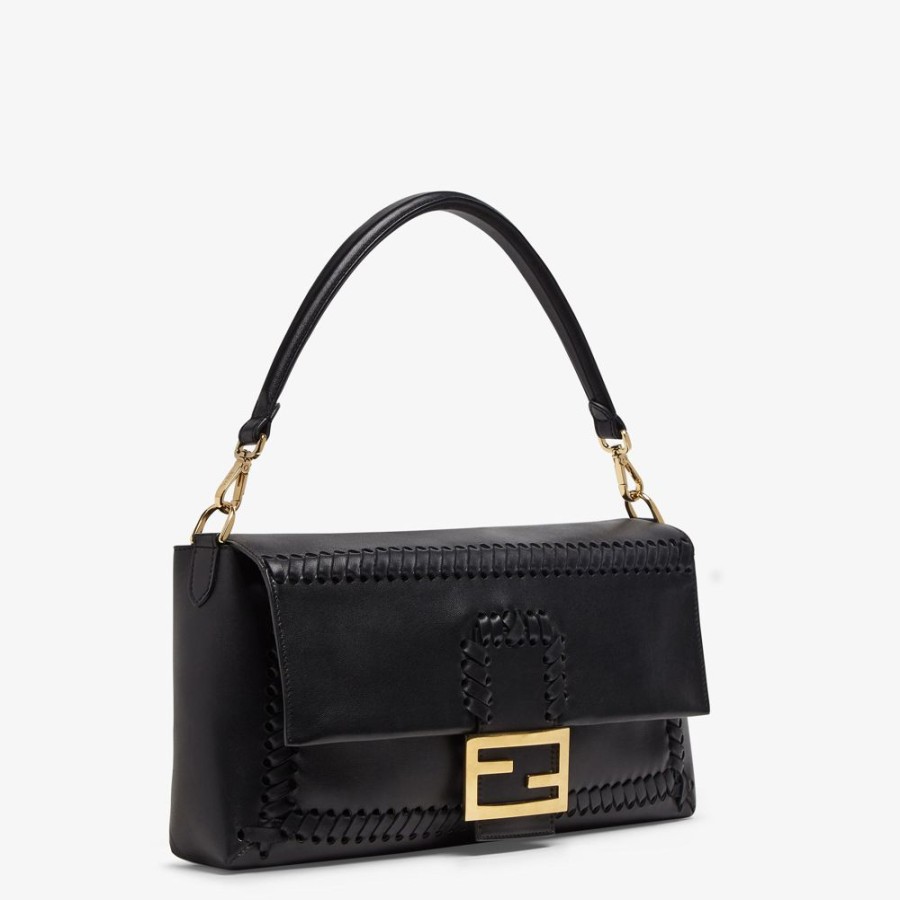 Damen Fendi Schulter- Und Crossbody-Taschen | Tasche Aus Leder In Schwarz Mit Farblich Abgestimmten Ziernahten