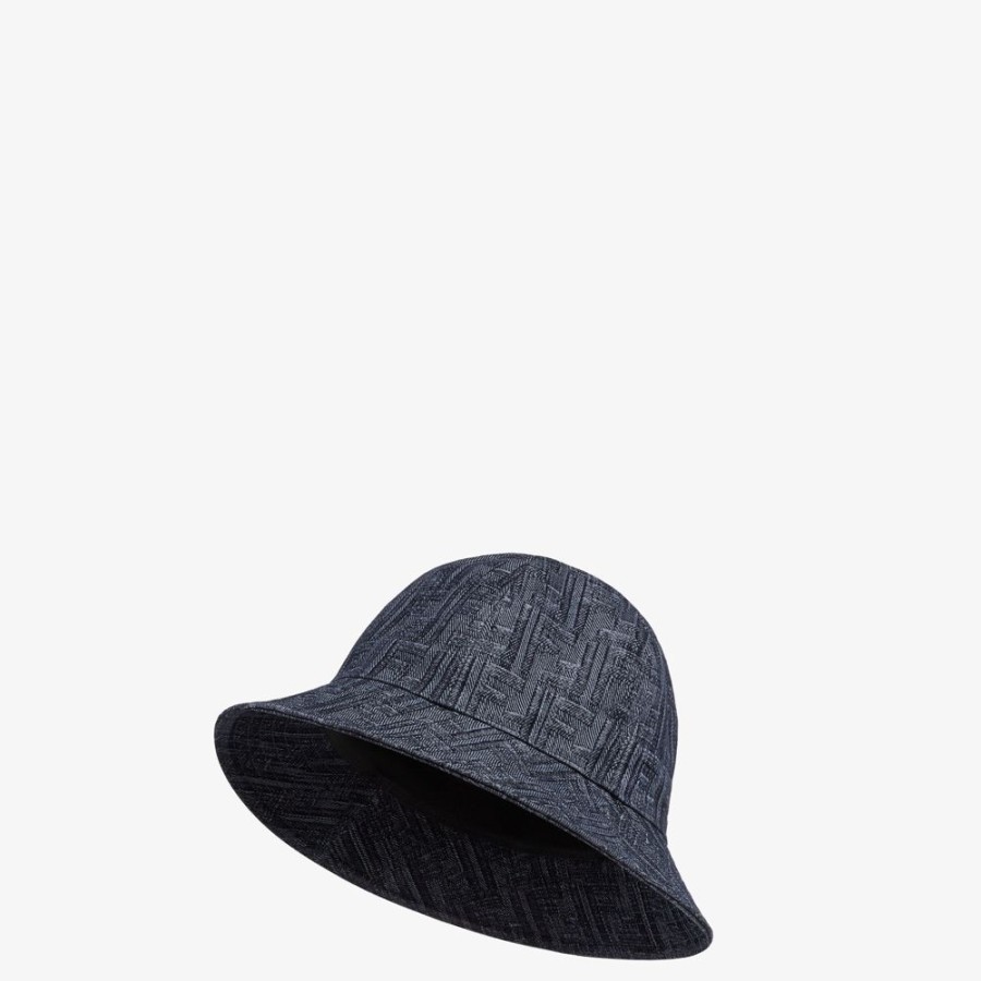 Herren Fendi Mutzen Und Handschuhe | Bucket Hat Aus Denim In Blau