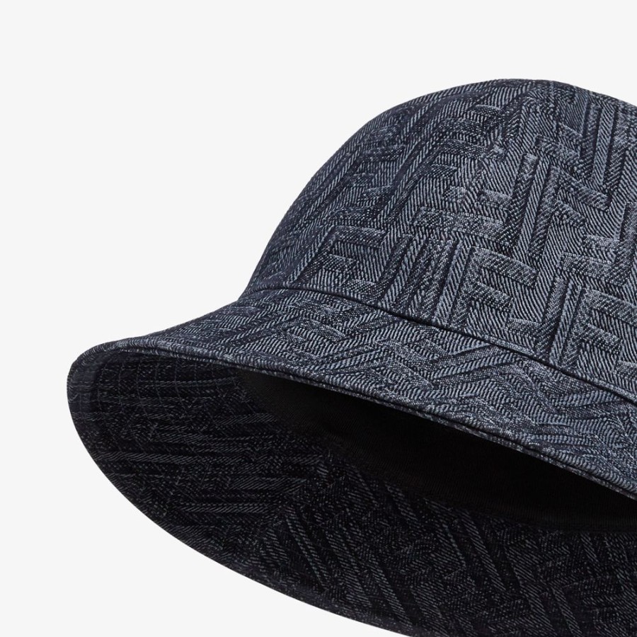 Herren Fendi Mutzen Und Handschuhe | Bucket Hat Aus Denim In Blau