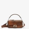 Herren Fendi Messenger Bags | Tasche Aus Blass Poliertem Leder In Braun