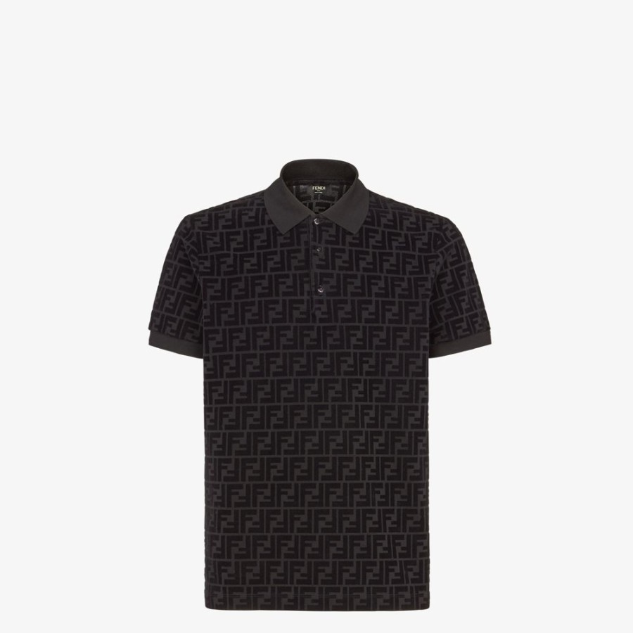 Herren Fendi T-Shirts Und Poloshirts | Poloshirt Aus Jersey In Schwarz