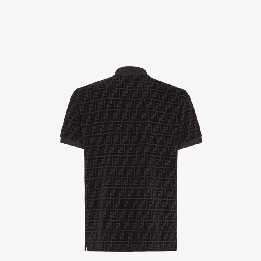 Herren Fendi T-Shirts Und Poloshirts | Poloshirt Aus Jersey In Schwarz