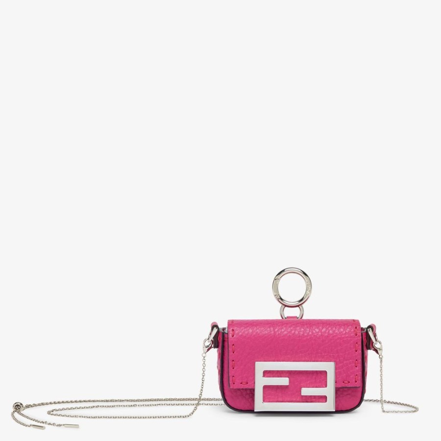 Damen Fendi Miniature Taschen | Charm Aus Leder In Fuchsia