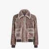 Herren Fendi Mantel Und Oberbekleidung | Bomberjacke Aus Shearling In Beige