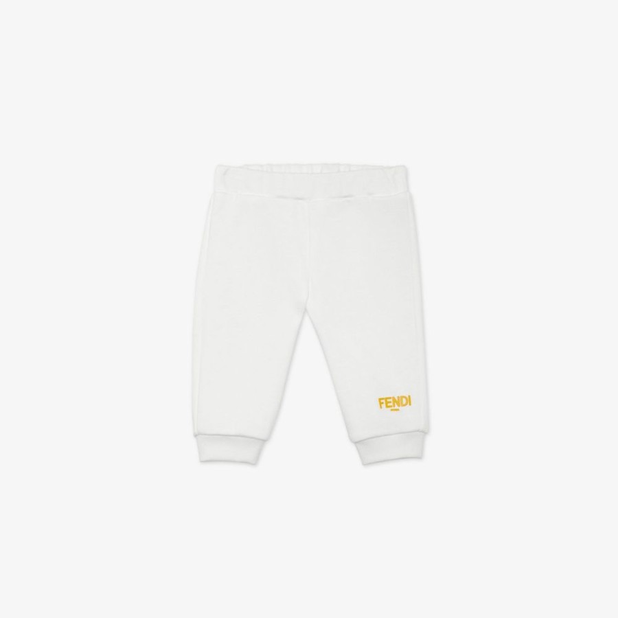 Kids Fendi Baby Junge | Fendi Roma Hose Aus Weisem Fleece