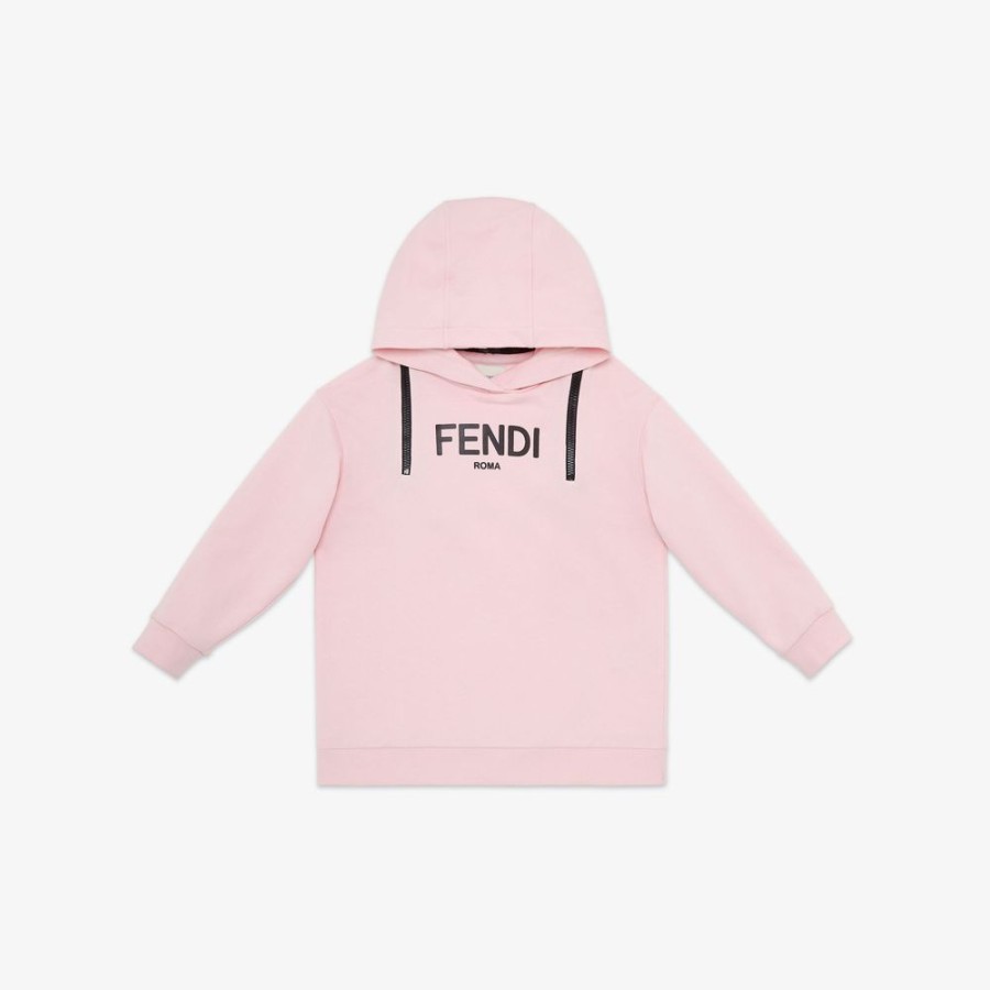 Kids Fendi Ready To Wear | Junior-Sweatshirt Aus Baumwolle In Rosa Mit Print