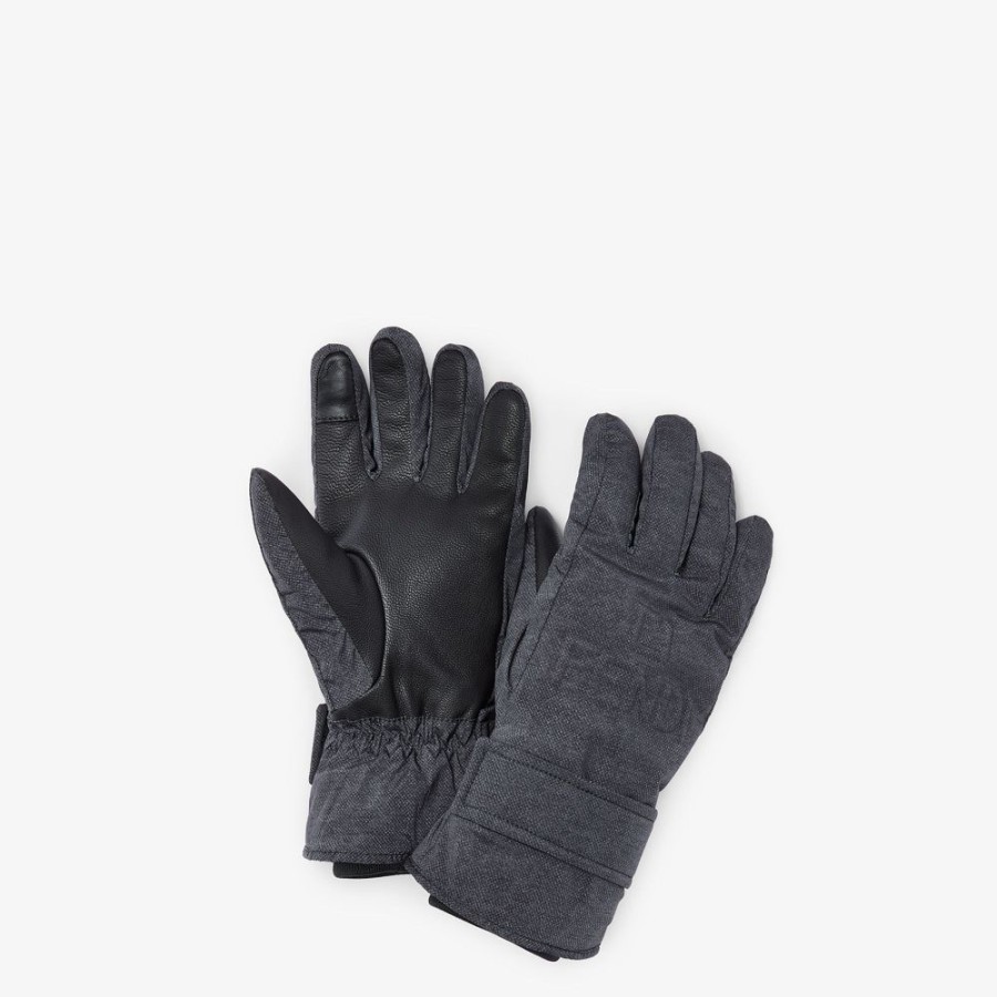 Damen Fendi Skiwear | Handschuhe Aus Nylon In Grau