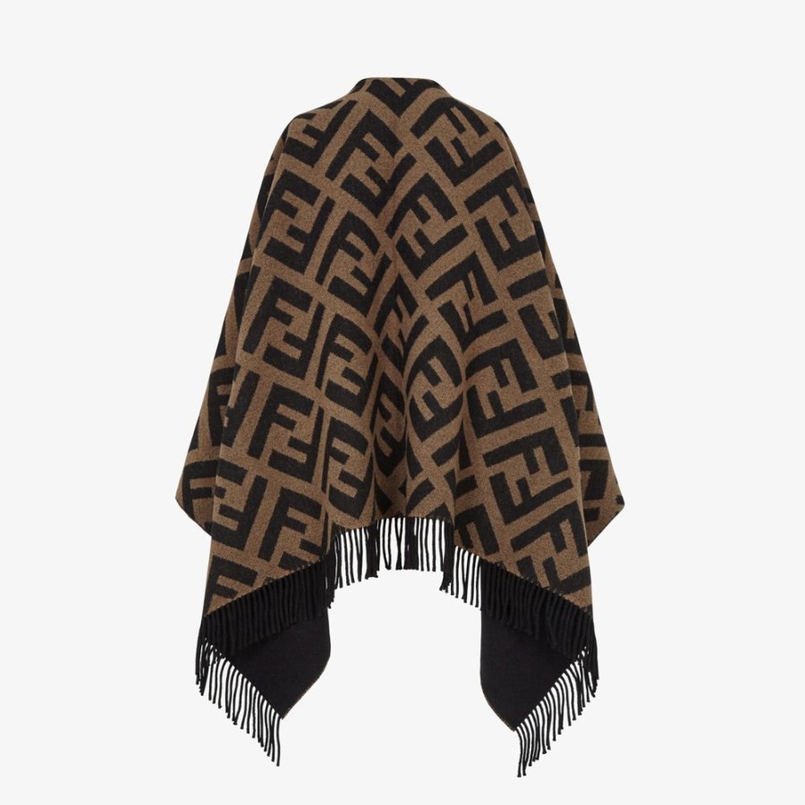 Damen Fendi Schals Und Ponchos | Poncho Aus Wolle Und Kaschmir Mehrfarbig