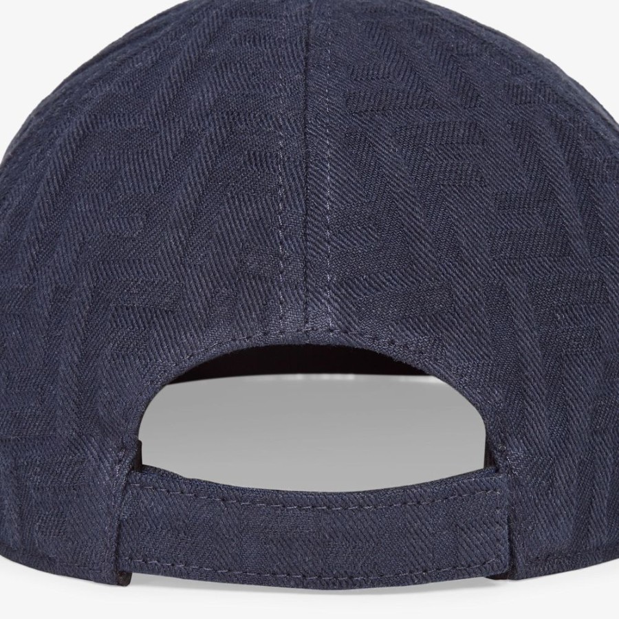 Herren Fendi Mutzen Und Handschuhe | Baseballcap Aus Denim In Blau