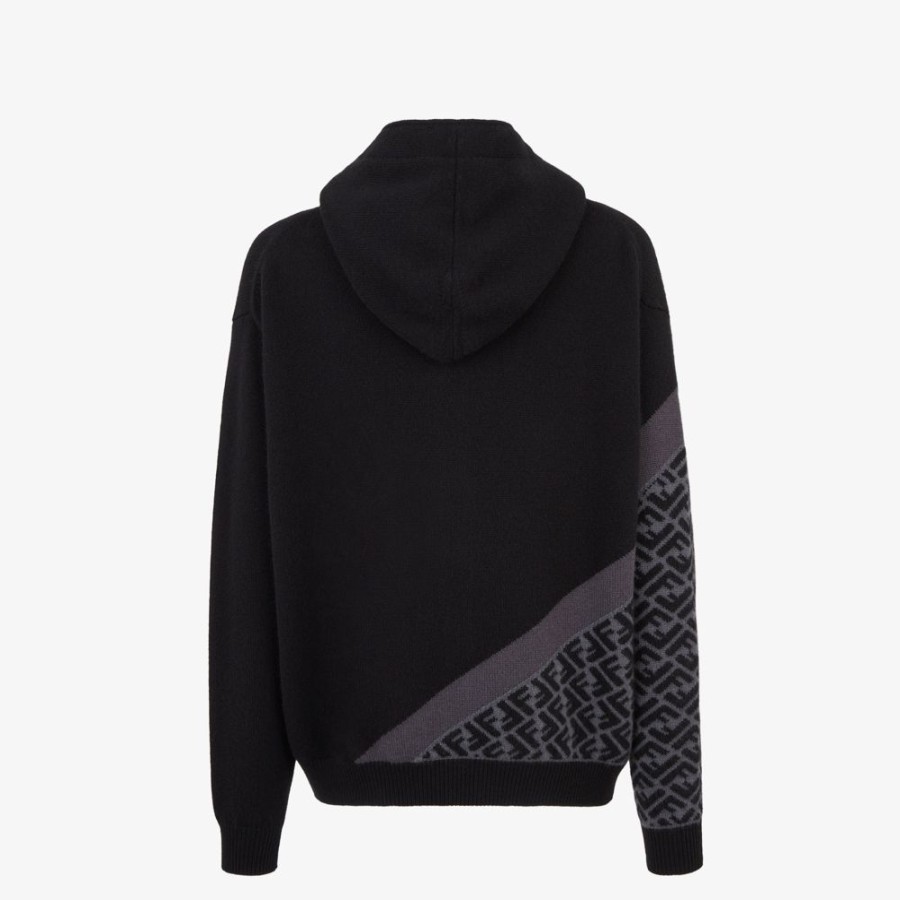 Herren Fendi Strickbekleidung | Sweatshirt Aus Kaschmir In Schwarz