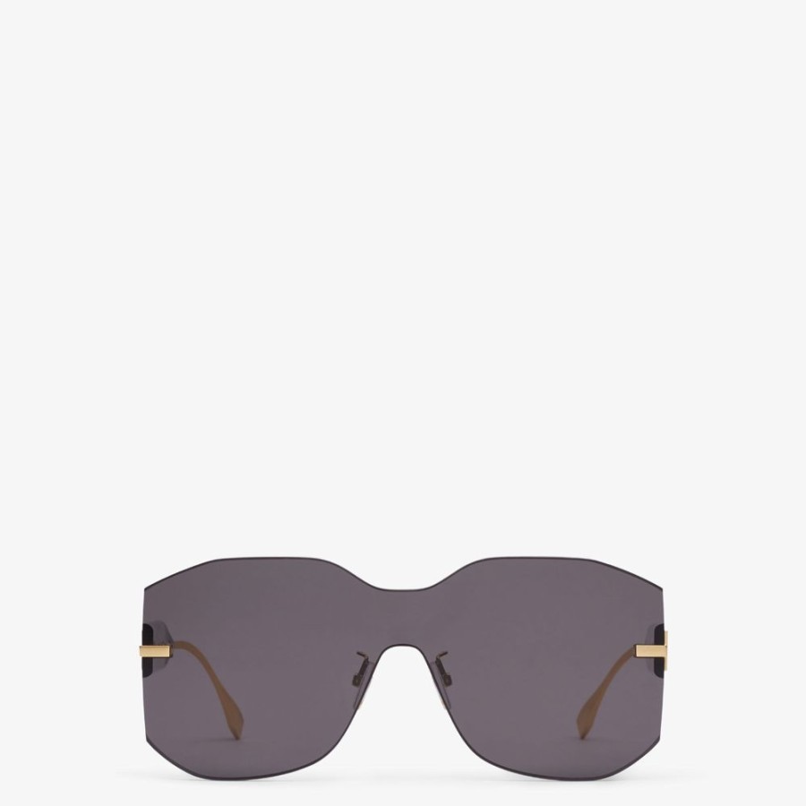 Damen Fendi Sonnenbrillen | Schwarze Sonnenbrille In Maskenform