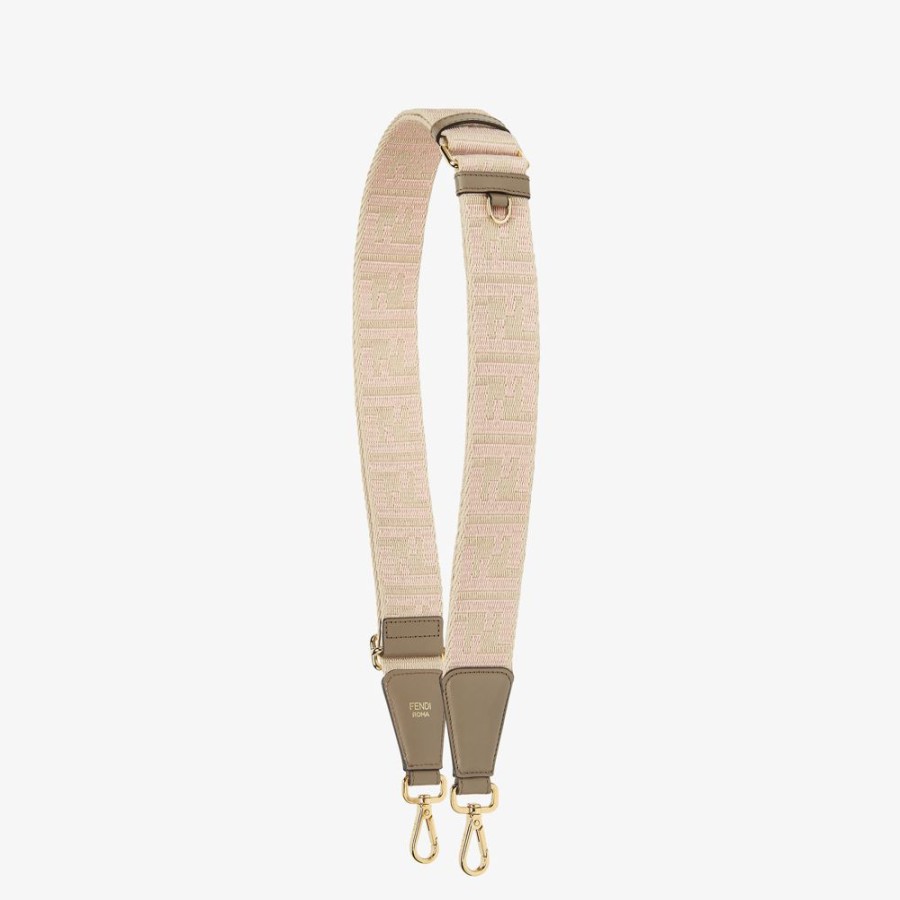 Damen Fendi Schulterriemen & Taschenzubehor | Schulterriemen Aus Webband In Beige