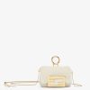 Damen Fendi Miniature Taschen | Anhanger Aus Lammfell In Weis