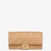 Damen Fendi Portemonnaies | Portemonnaie Aus Nappaleder In Beige