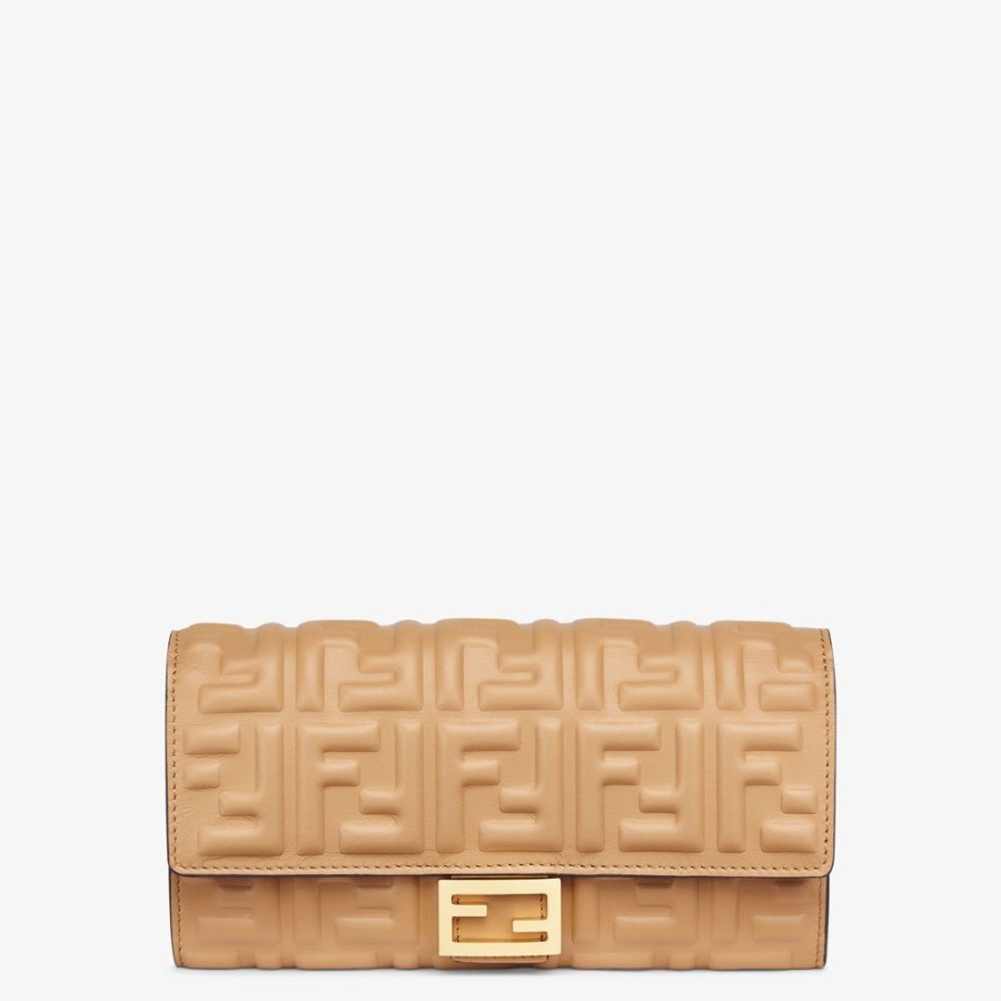 Damen Fendi Portemonnaies | Portemonnaie Aus Nappaleder In Beige