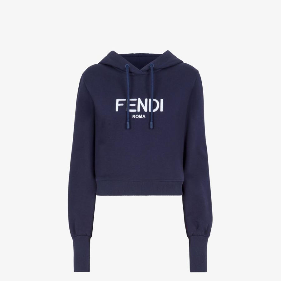 Damen Fendi T-Shirts Und Sweatshirts | Sweatshirt Aus Jersey In Blau