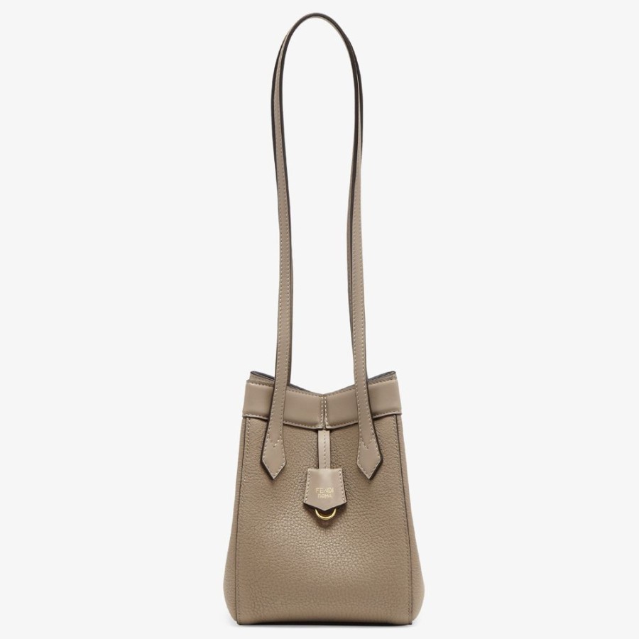 Damen Fendi Mini-Taschen | Wandelbare Minibag Aus Leder In Taubengrau