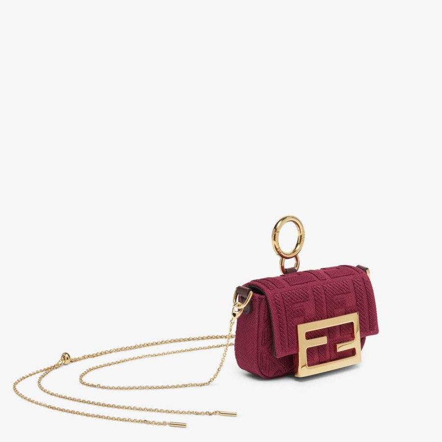 Damen Fendi Miniature Taschen | Charm Aus Canvas In Rot