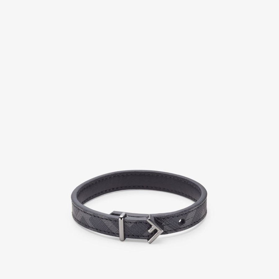 Herren Fendi Armbander | Armband Aus Stoff In Schwarz