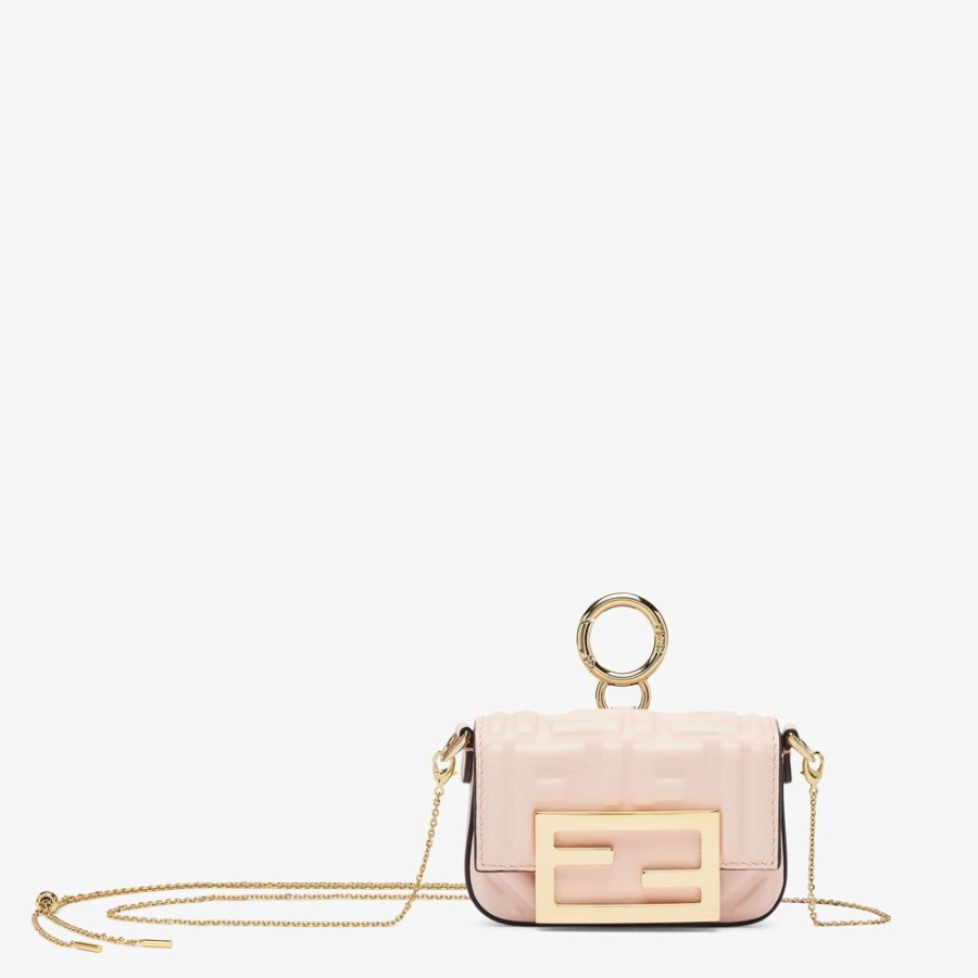 Damen Fendi Miniature Taschen | Anhanger Aus Nappaleder In Rosa