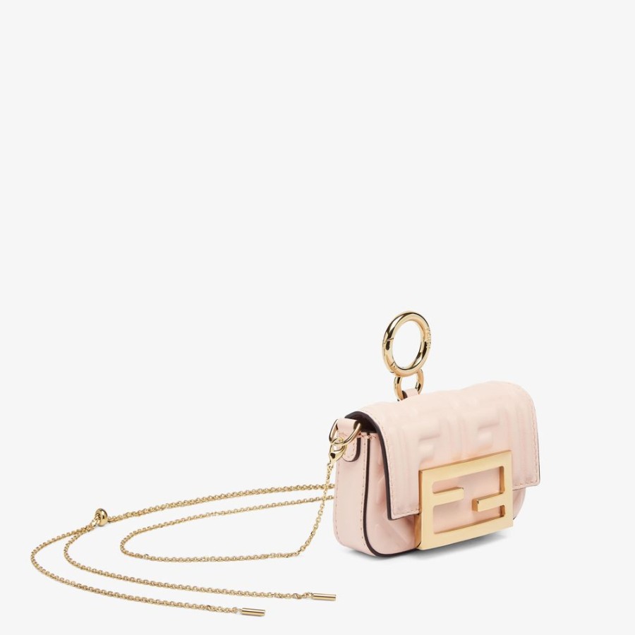 Damen Fendi Miniature Taschen | Anhanger Aus Nappaleder In Rosa