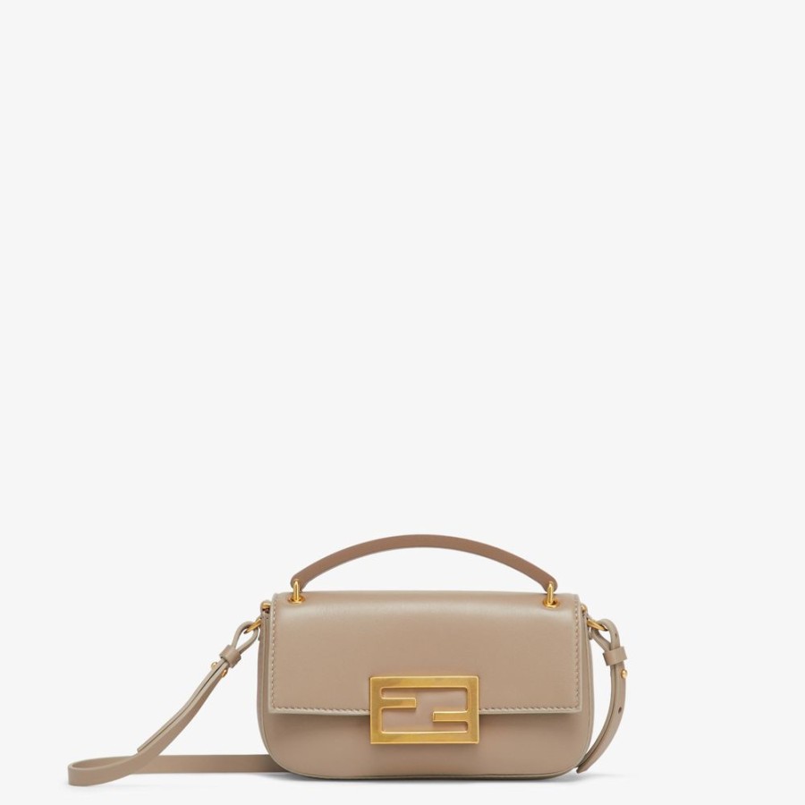 Damen Fendi Mini-Taschen | Pochette Aus Nappaleder In Taubengrau