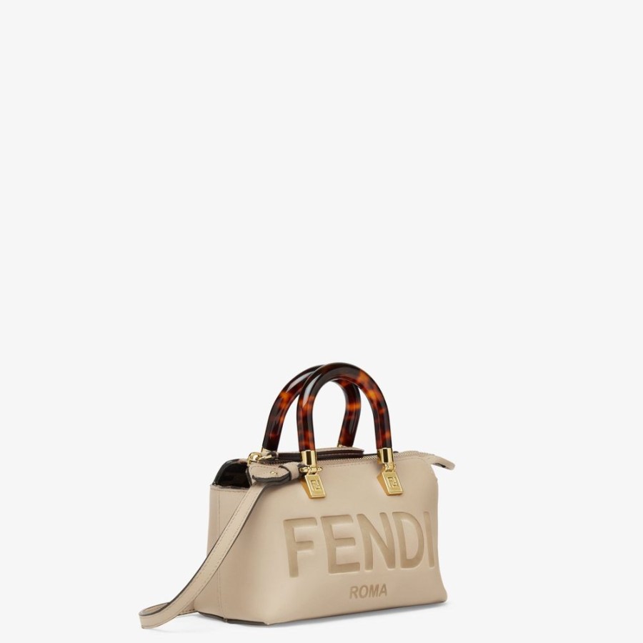 Damen Fendi Mini-Taschen | Kleine Boston Bag Aus Aus Taubengrauem Leder