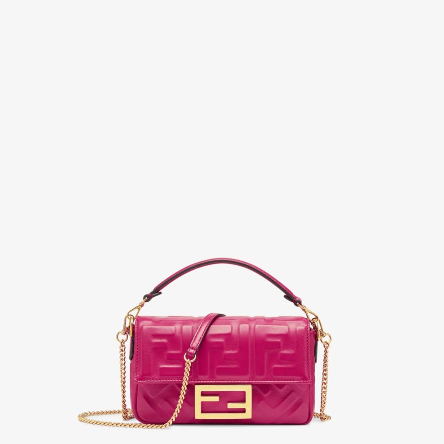 Damen Fendi Mini-Taschen | Tasche Aus Nappaleder In Fuchsia