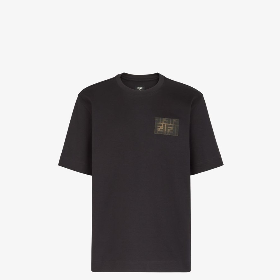 Herren Fendi T-Shirts Und Poloshirts | T-Shirt Aus Jersey In Schwarz