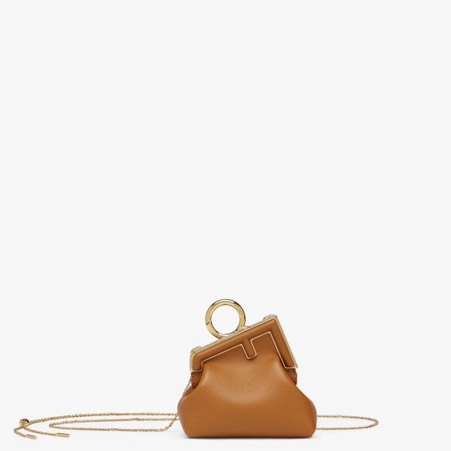 Damen Fendi Miniature Taschen | Anhanger Aus Nappaleder In Braun