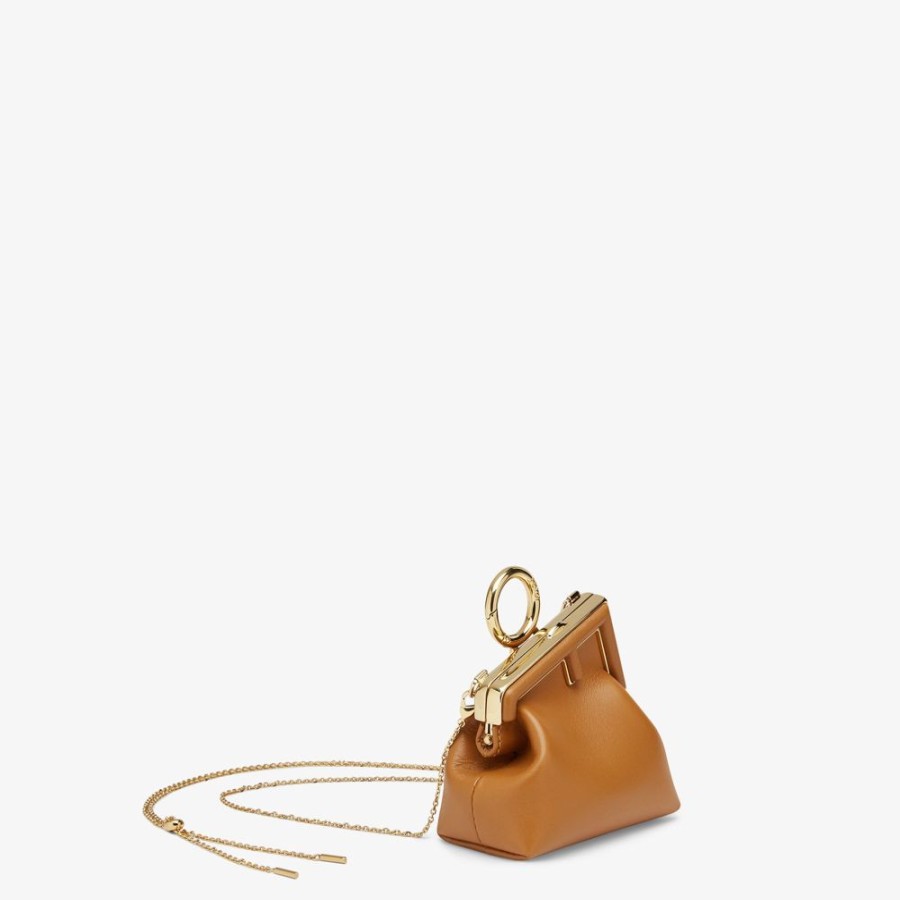 Damen Fendi Miniature Taschen | Anhanger Aus Nappaleder In Braun