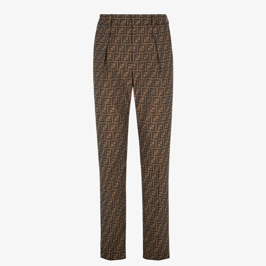 Herren Fendi Jacken Und Anzuge | Hose Aus Stoff In Braun