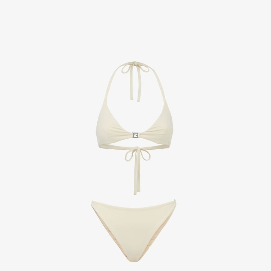 Damen Fendi Swimwear | Bikini Aus Lycra® In Beige