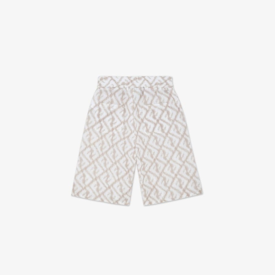 Kids Fendi Ready To Wear | Bermudashorts Aus Leinen Mit Allover-Logo