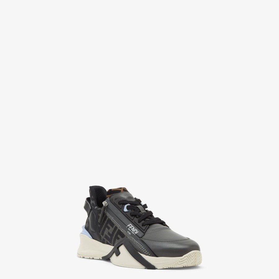 Herren Fendi Sneakers | Low-Top Aus Leder In Grau