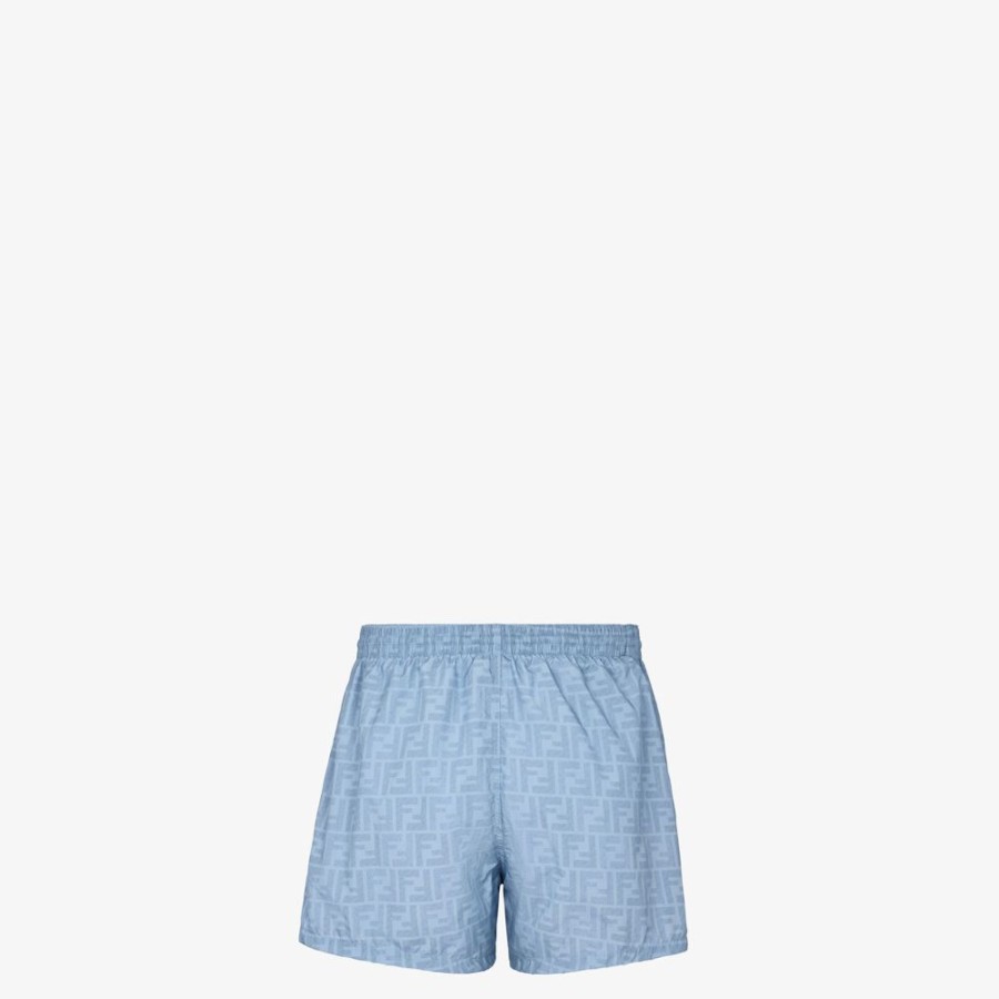 Herren Fendi Swimwear | Shorts Aus Nylon In Hellblau