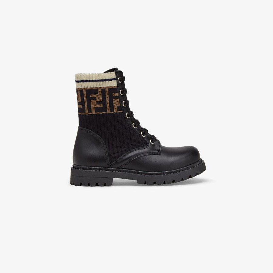 Kids Fendi Schuhe | Biker Junior Unisex Aus Leder Und Stoff