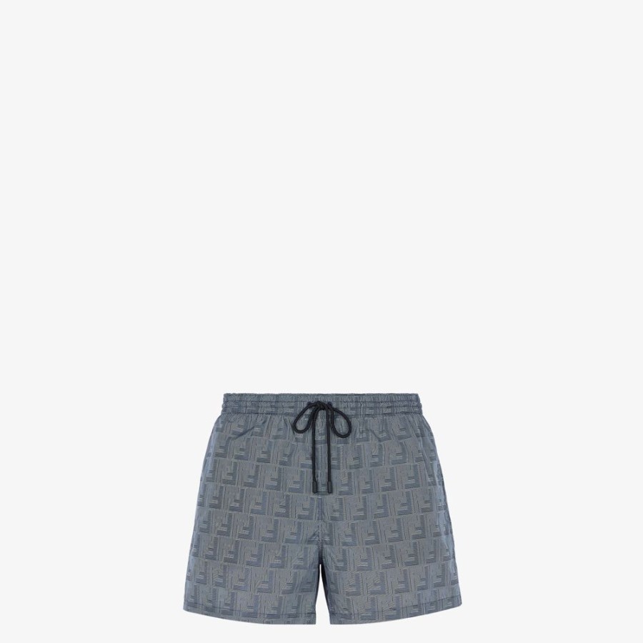 Herren Fendi Swimwear | Shorts Aus Nylon In Blau