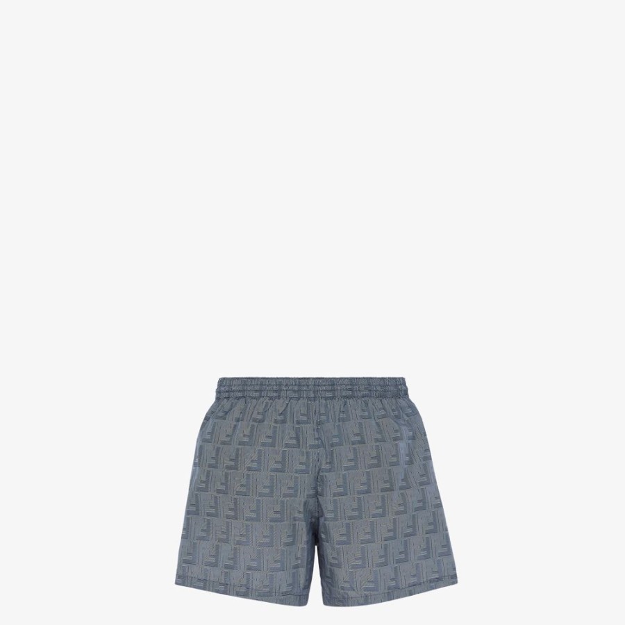 Herren Fendi Swimwear | Shorts Aus Nylon In Blau