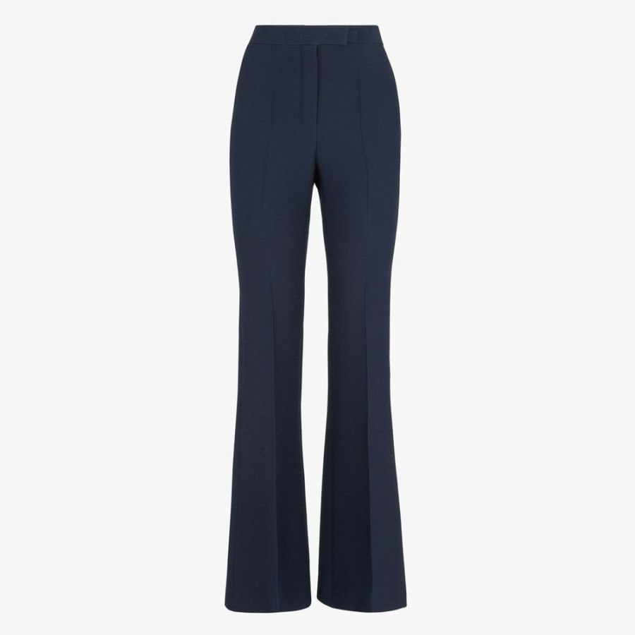 Damen Fendi Anzuge Und Sets | Hose Aus Wolle Und Seide In Blau