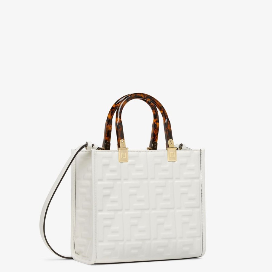 Damen Fendi Shopper-Taschen | Shopper Aus Leder In Weis