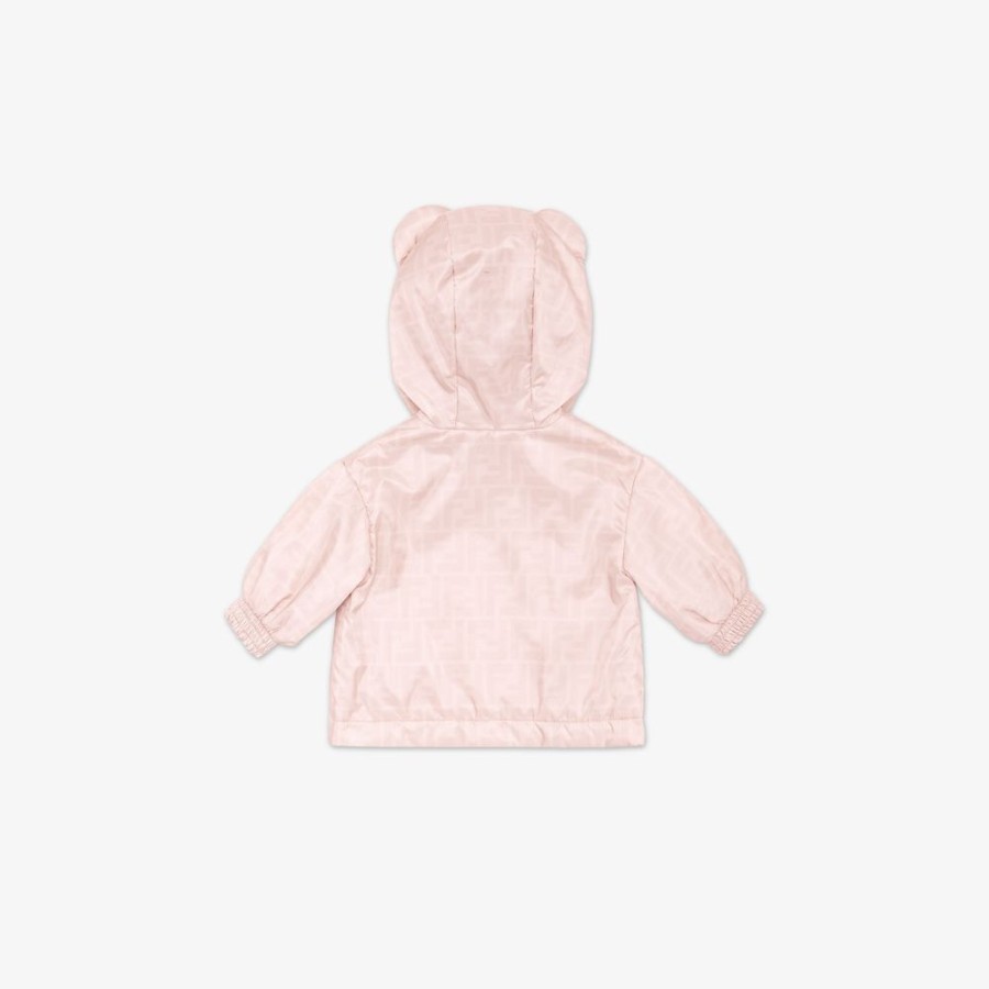 Kids Fendi Baby Junge | Baby-Jacke Aus Ultra-Leichtem Nylon In Rosa