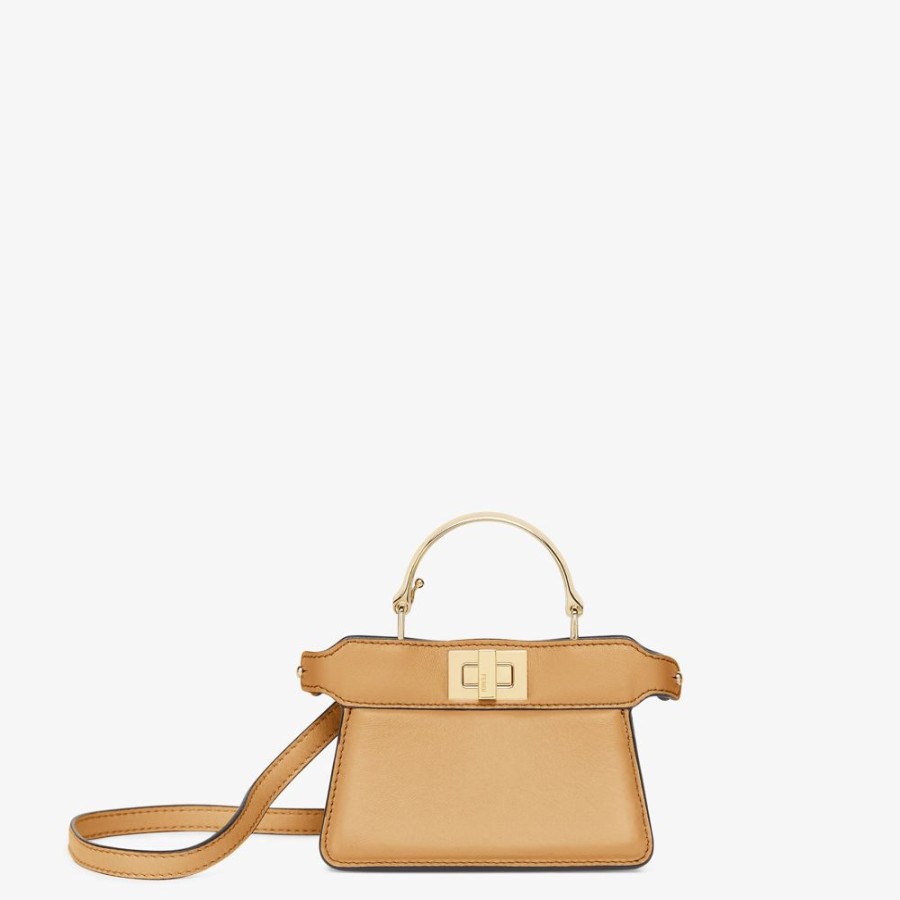 Damen Fendi Miniature Taschen | Mini-Tasche Aus Nappaleder In Beige