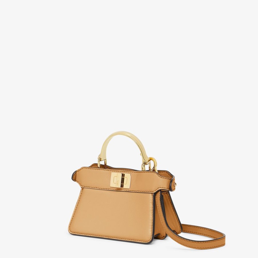 Damen Fendi Miniature Taschen | Mini-Tasche Aus Nappaleder In Beige