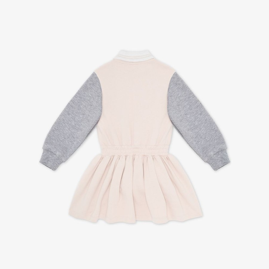 Kids Fendi Ready To Wear | Junior-Kleid Aus Sweatjersey Mit Stickerei