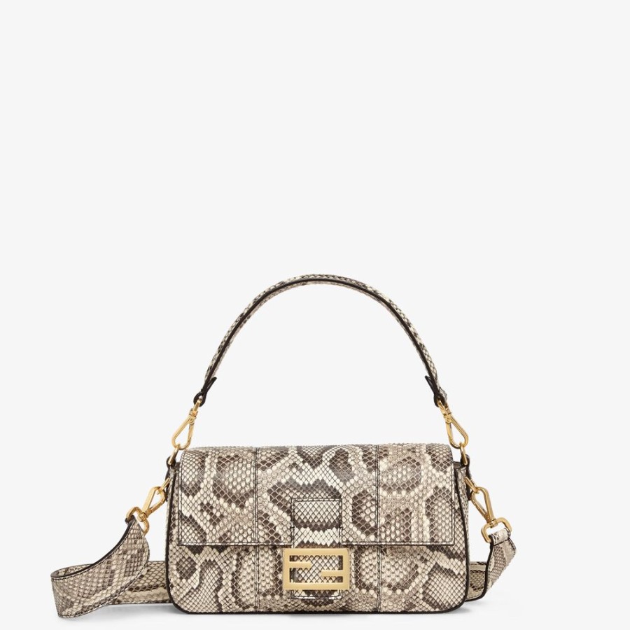 Damen Fendi Timeless | Tasche Aus Pythonleder In Naturfarbe