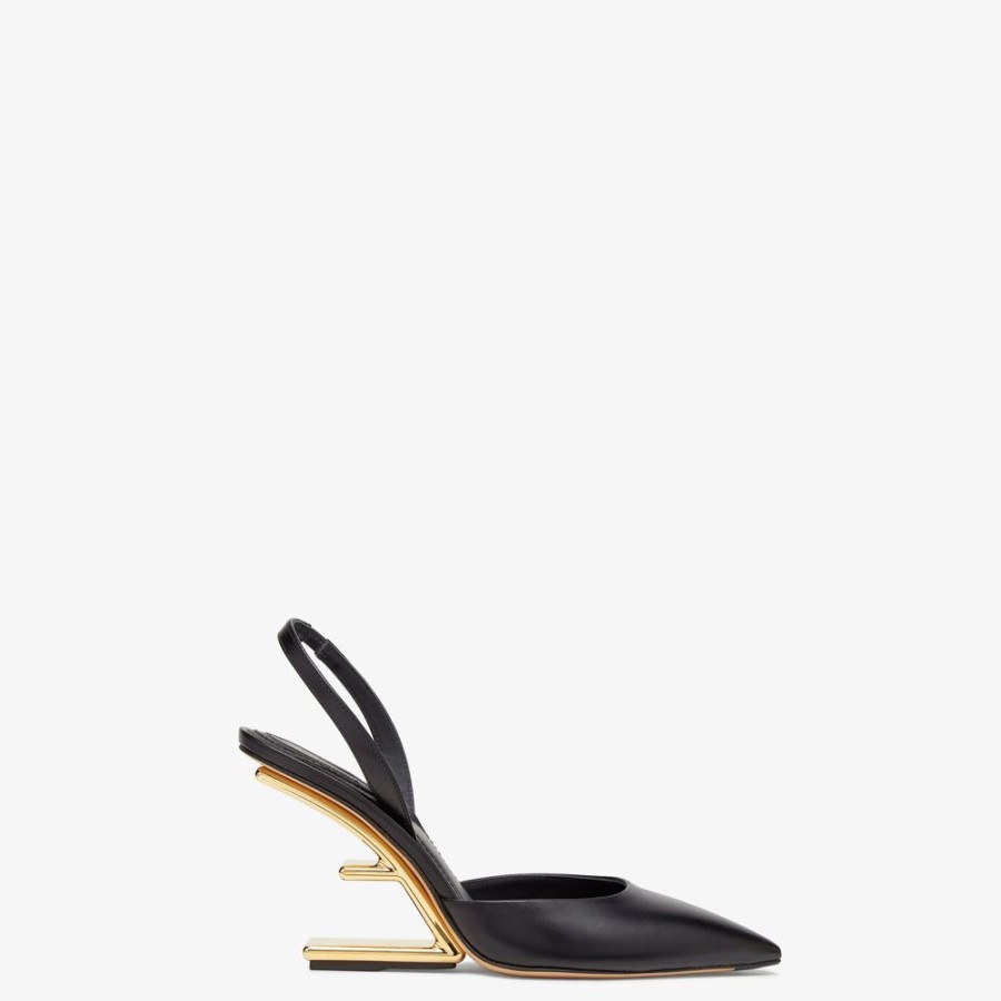 Damen Fendi Pumps Und Slingbacks | Slingback Mit Hohem Absatz Aus Leder In Schwarz