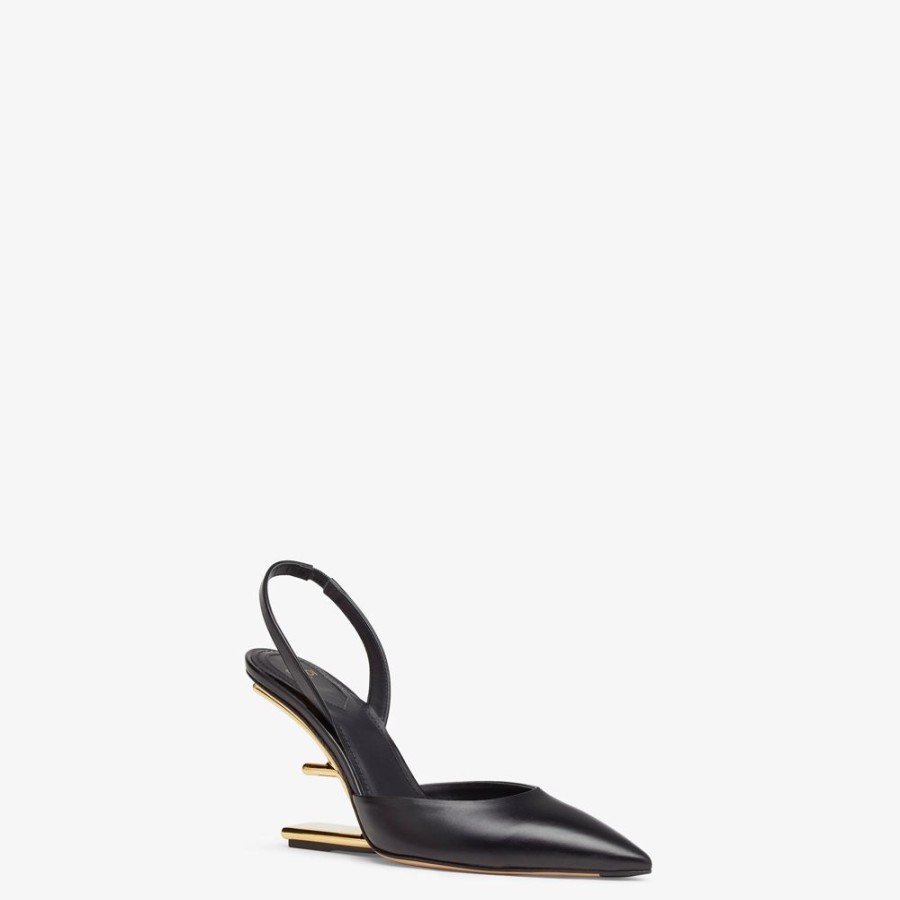 Damen Fendi Pumps Und Slingbacks | Slingback Mit Hohem Absatz Aus Leder In Schwarz